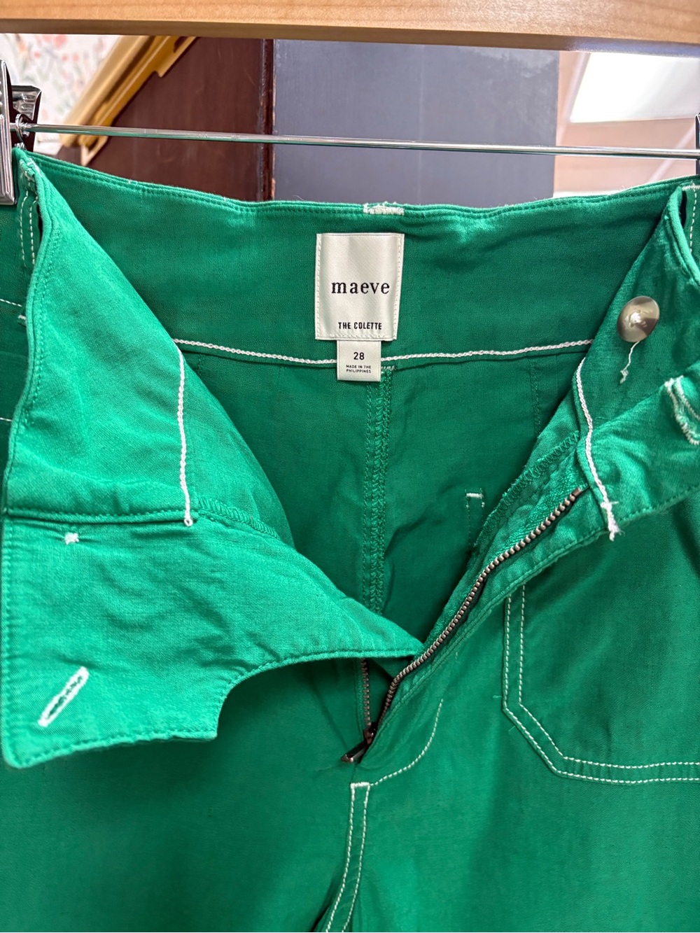 Maeve Women’s Green Wide-Leg Jeans - Vibrant Emerald - Picture 4 of 6